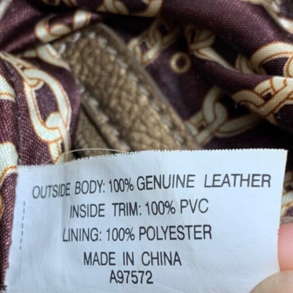 TIGNANELLO Metallic Bronze Leather Hobo Bucket Shoulder Bag + Keychain, Wallet - Picture 11 of 14